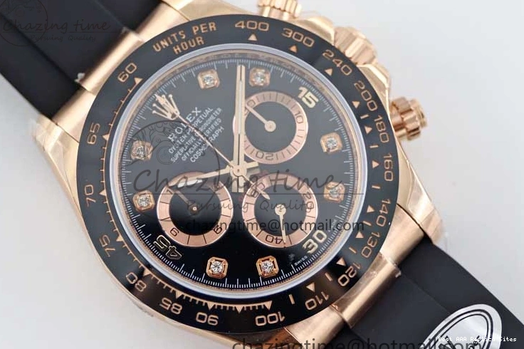 Good Copy Rolex Watches Strap TWF 904L 2416 Diamonds RG on 116515 A  Steel Best HighQuality RG Black Dial Daytona Edition Oysterflex 1:1 0114